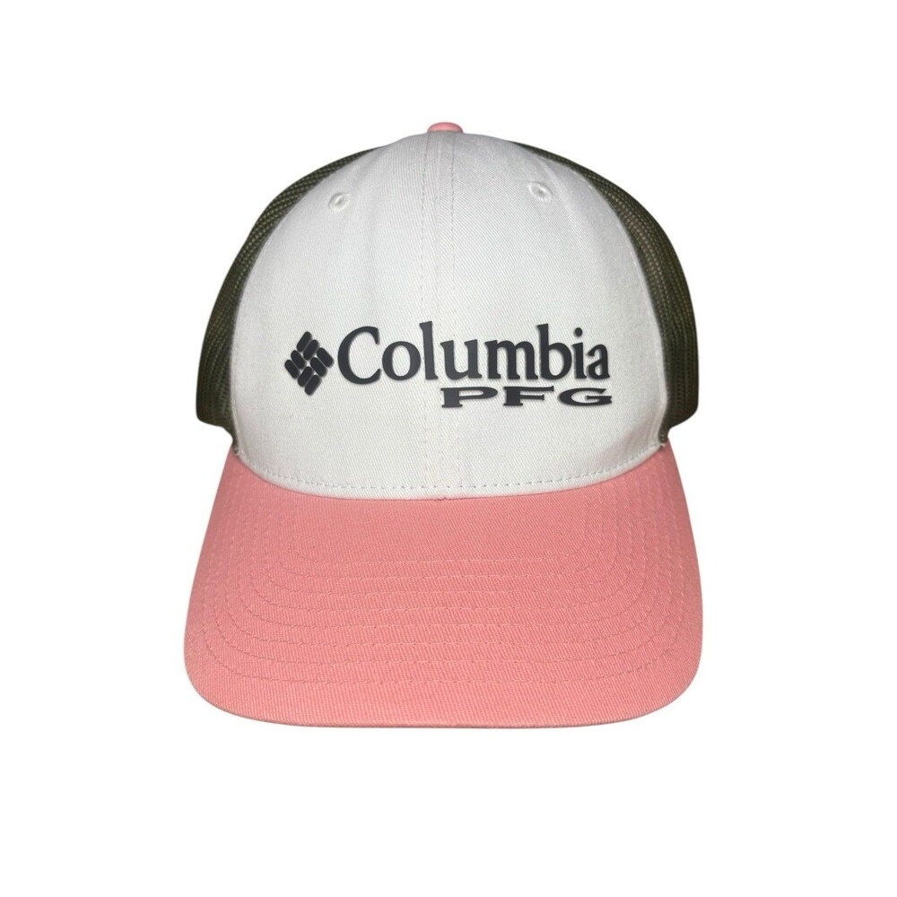 Columbia Women's White/Pink PFG Trucker Snapback Hat